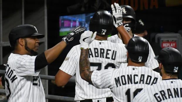 José Abreu Edwin Encarnación Yoán Moncada Yasmani Grandal v DET 2020-09-12 (Matt Marton) USATSI_14922886